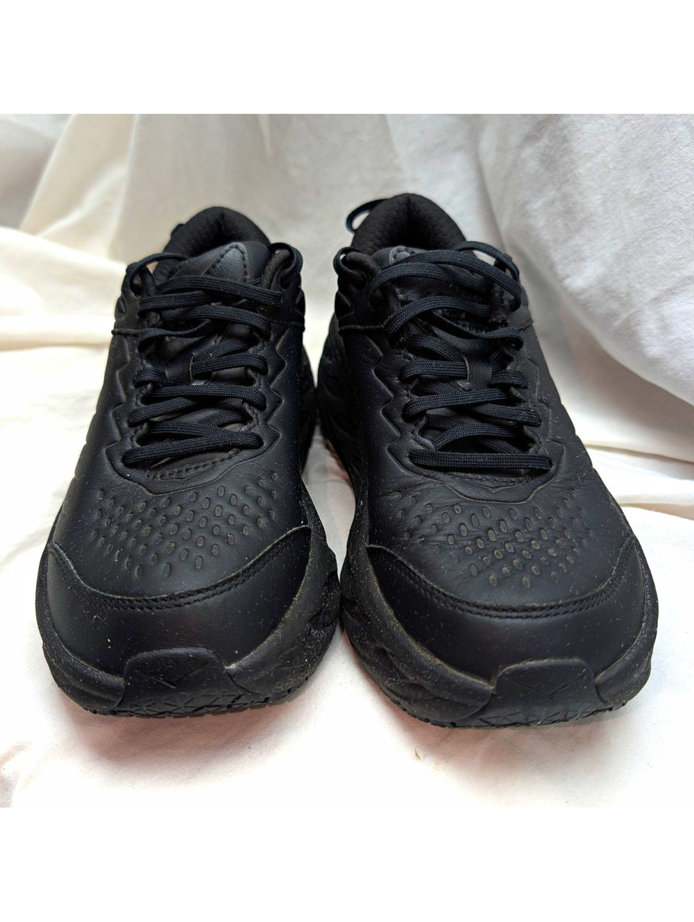 Hoka One One Bondi SR Womens Triple Black Cushioned Lace Up Work Shoes 1110521